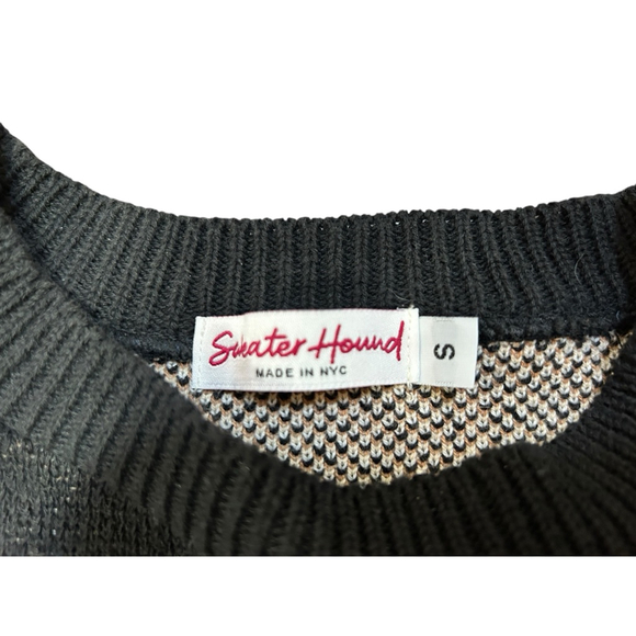 Women's Sweater Hound Black White Dog Crew Neck Sweater S - Picture 5 of 6